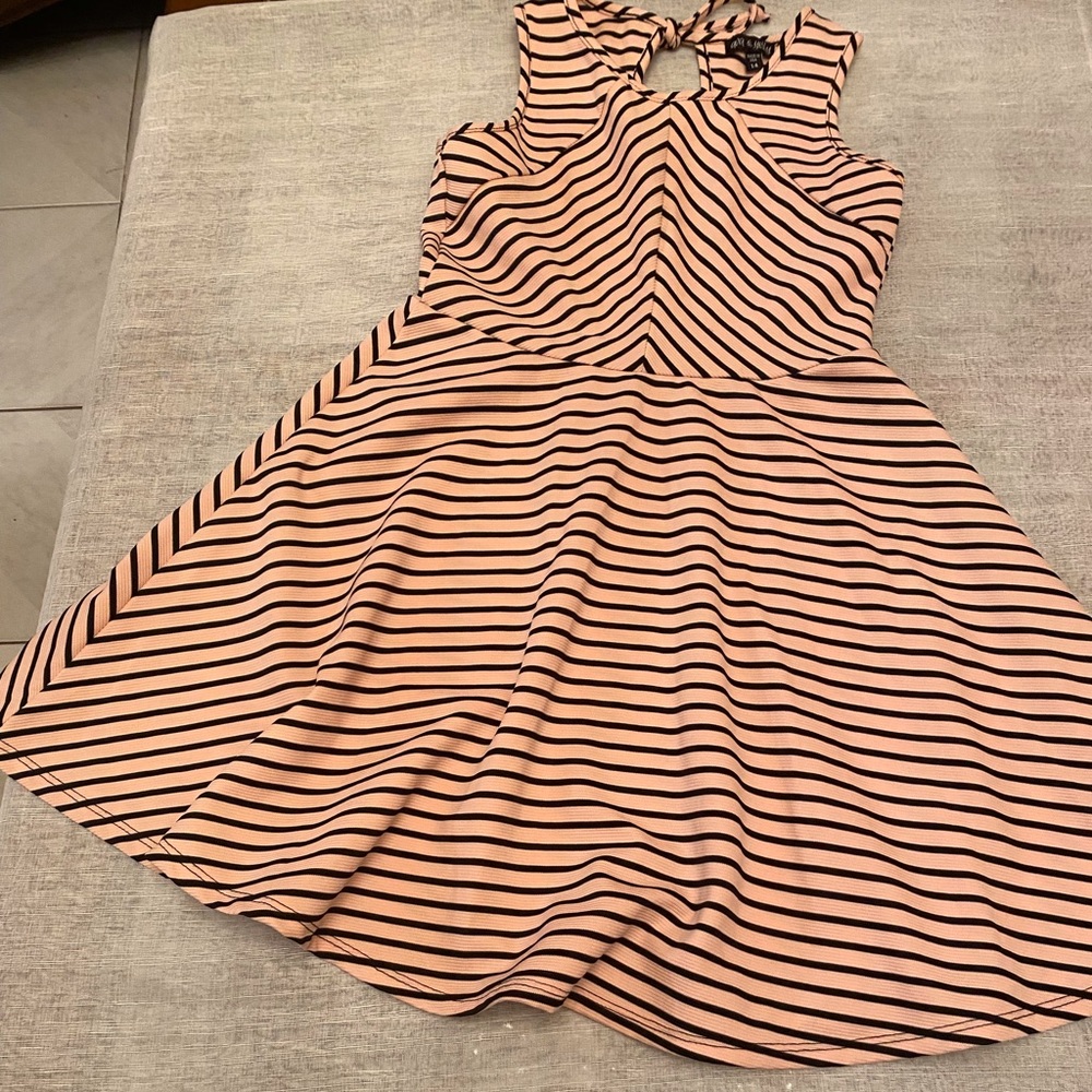 Pink and black dress